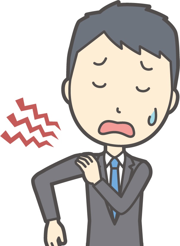 肩が辛い男性のイラスト