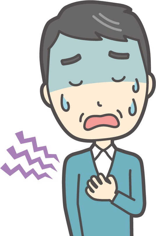 胸が苦しい男性のイラスト
