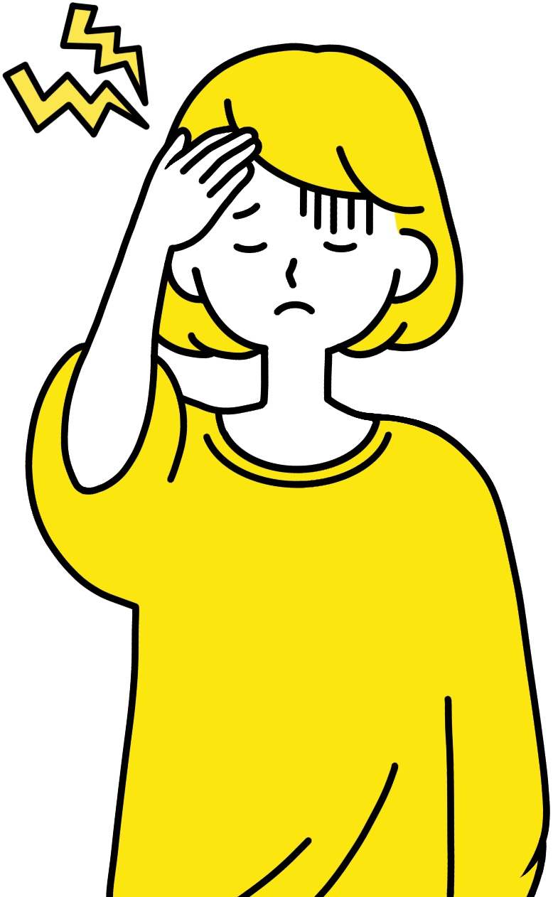 頭が痛い女性のイラスト