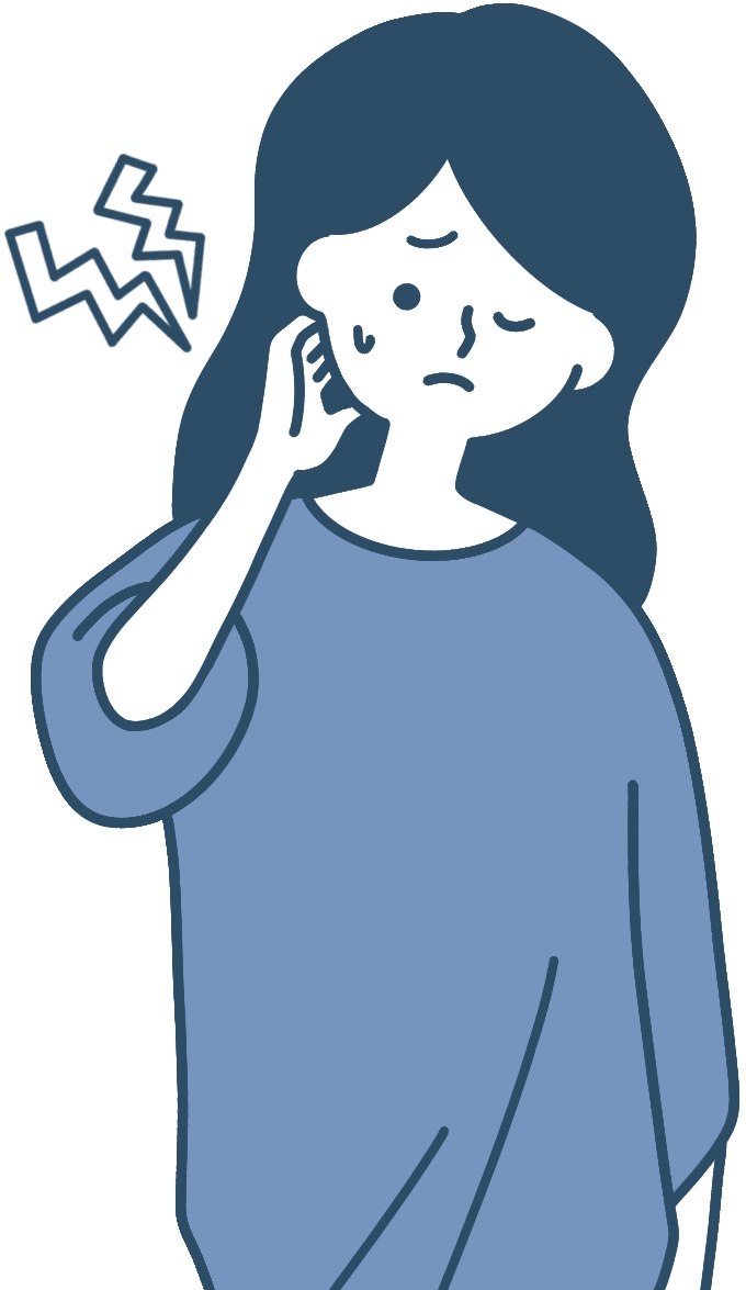 首が辛い女性のイラスト