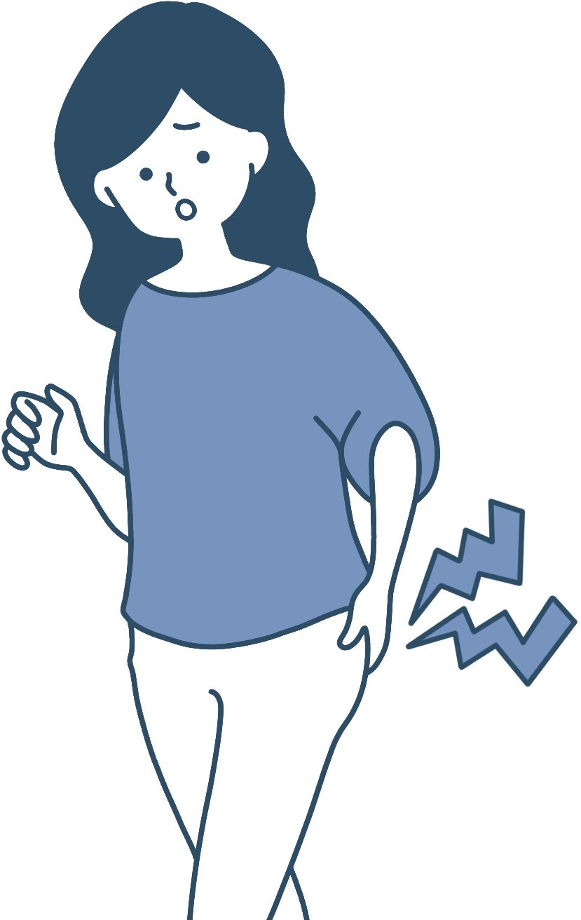 股関節が気になる女性のイラスト