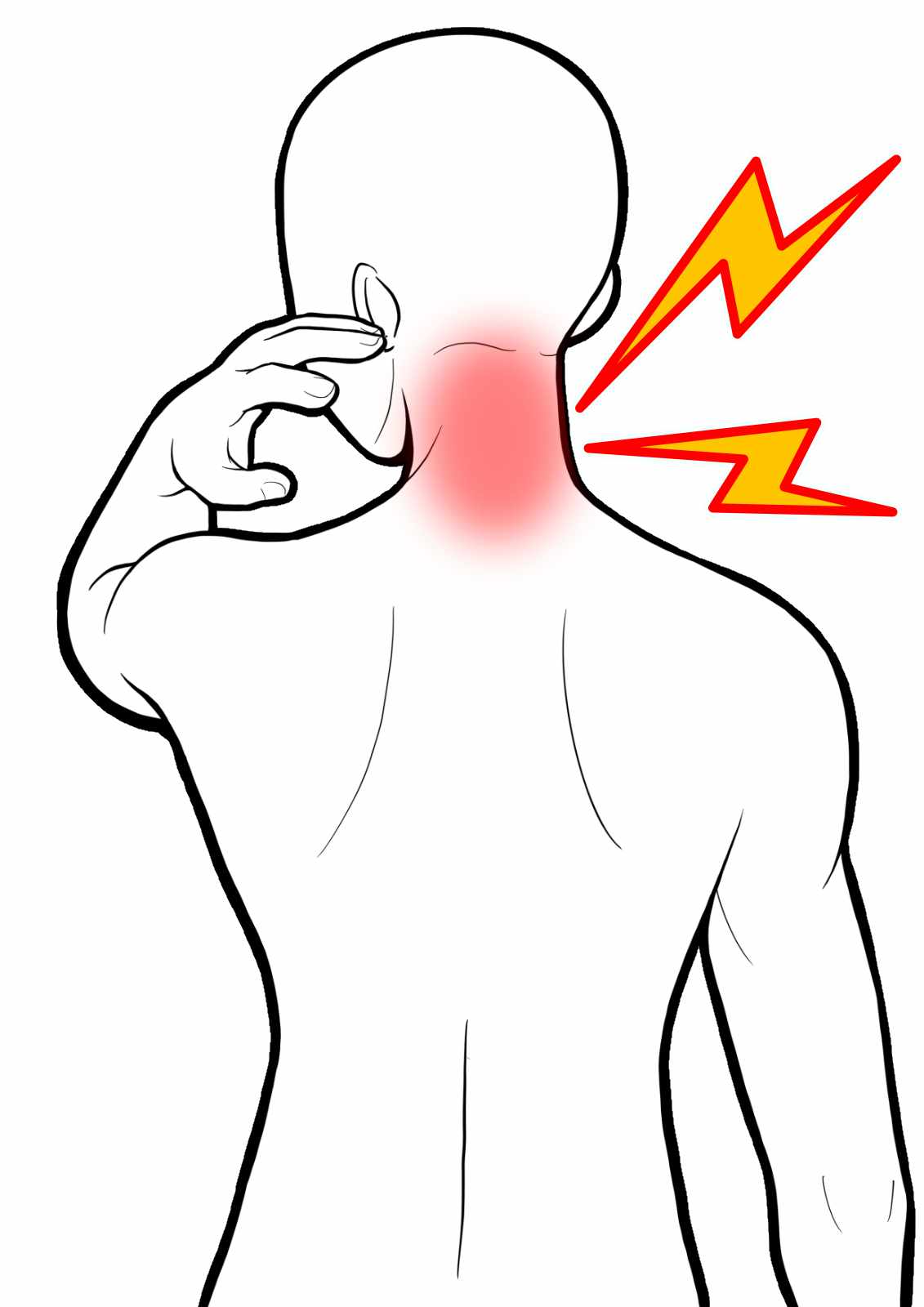首が痛い人のイラスト