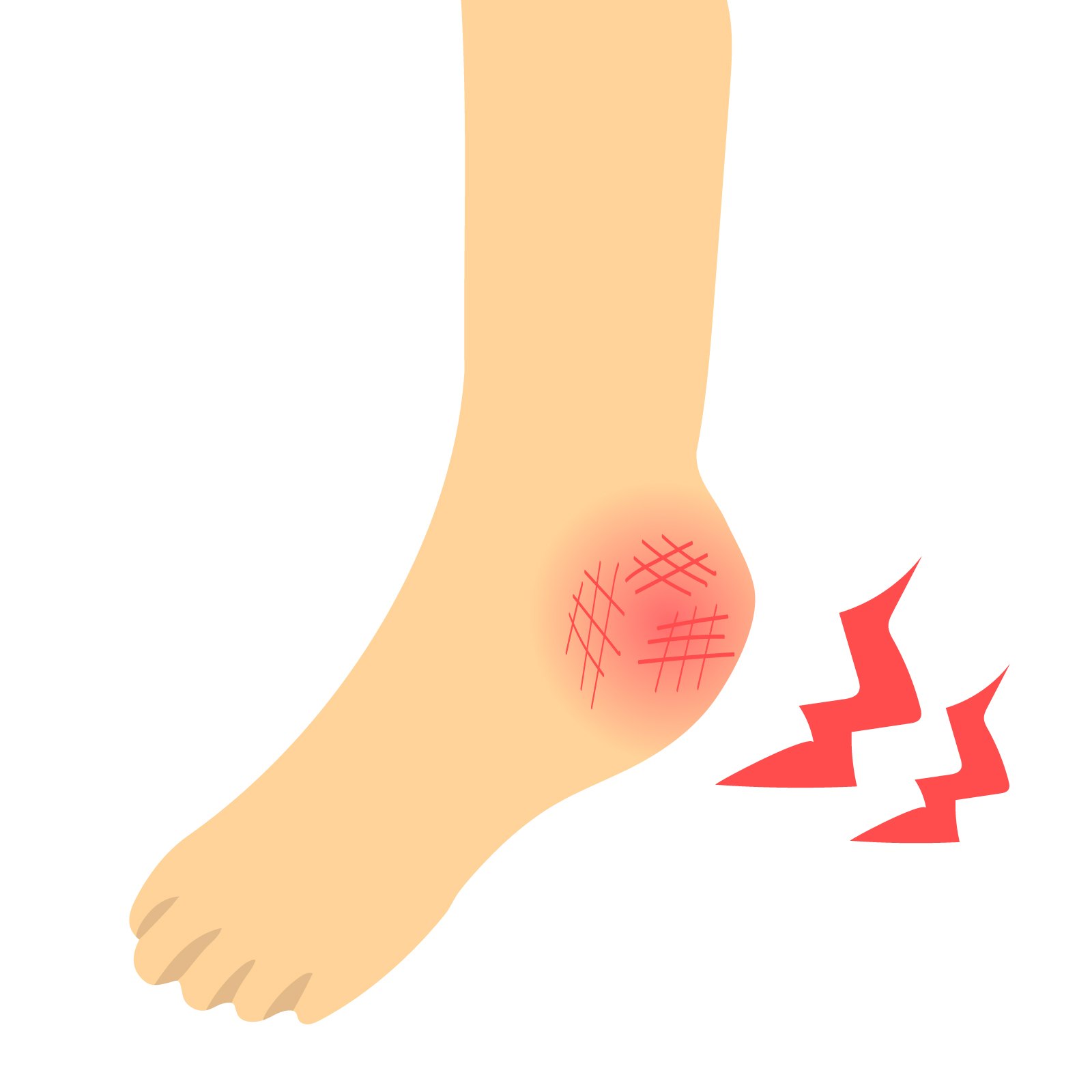 踵が痛い人のイラスト