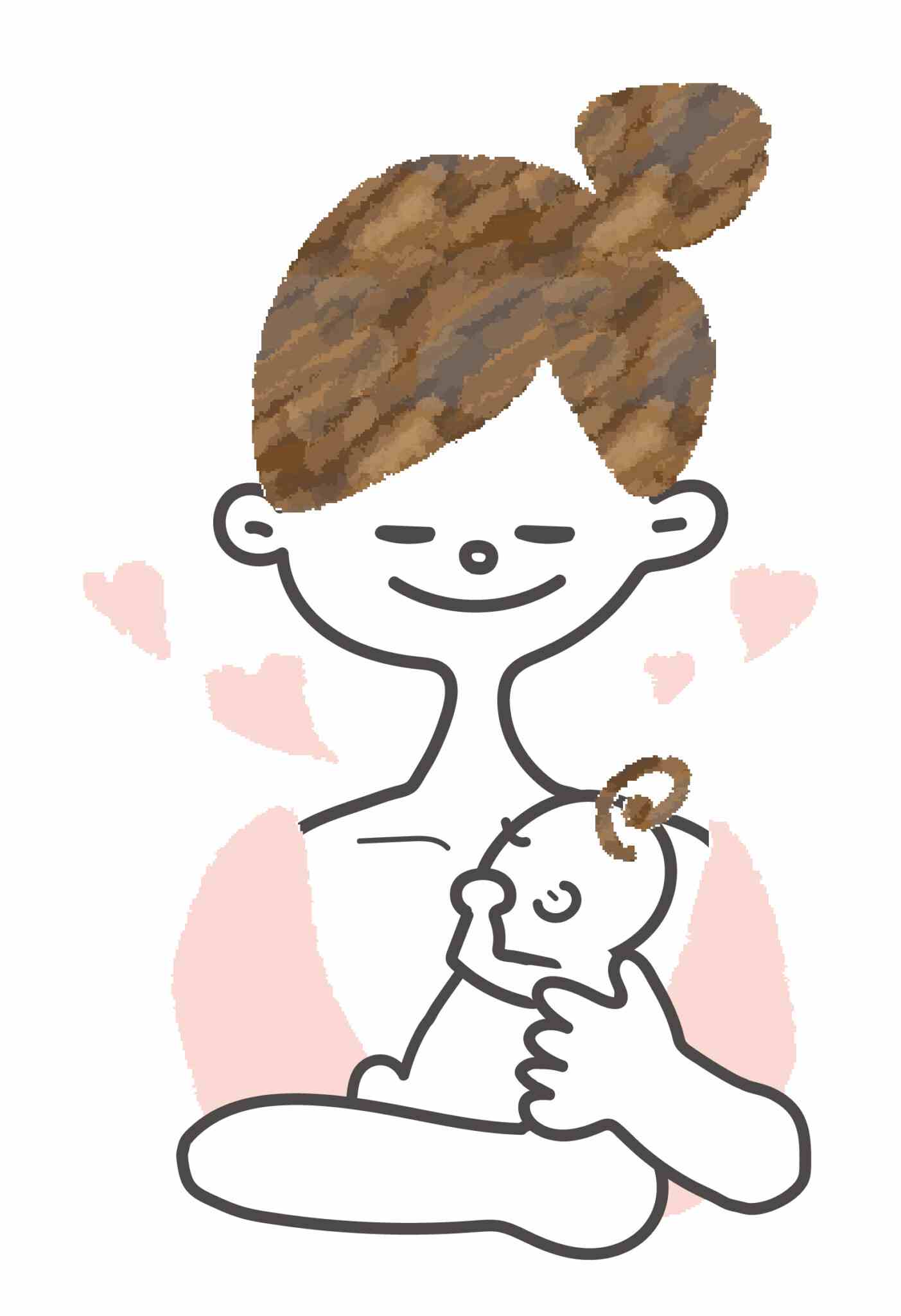 赤ちゃんを産んだお母さんのイラスト