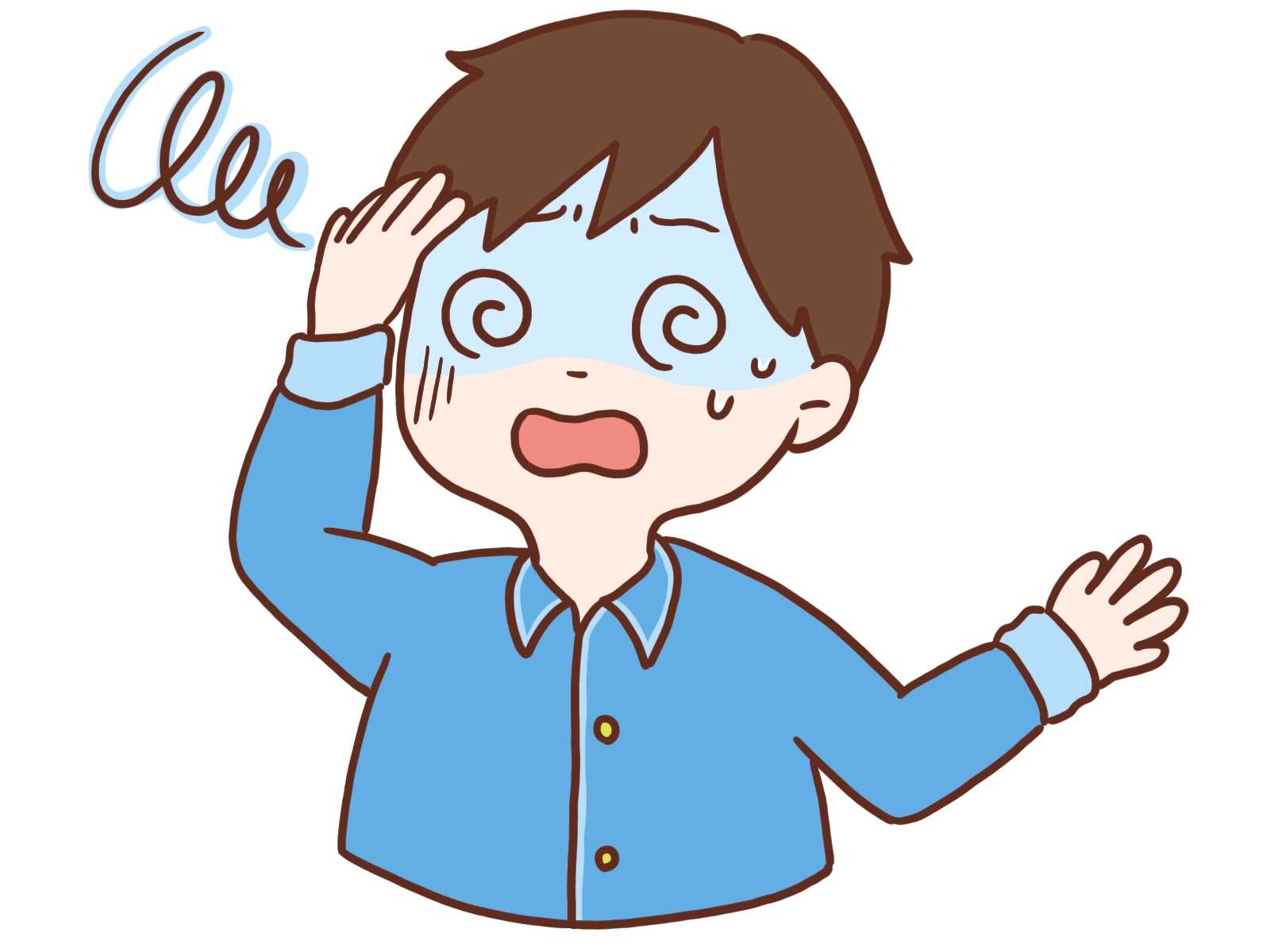 めまいのする男性のイラスト