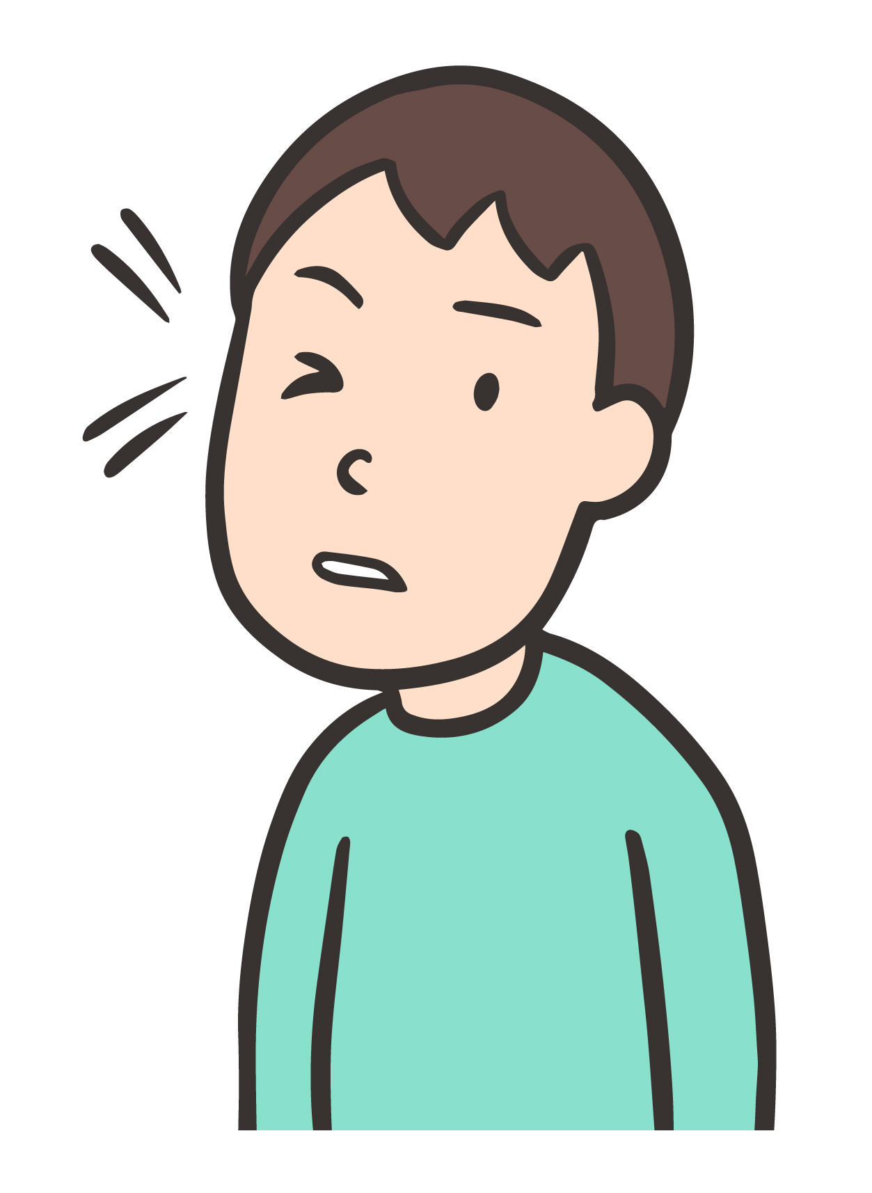 チック症の男性のイラスト