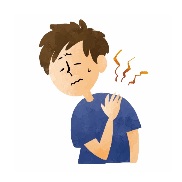 肩が辛い男性のイラスト