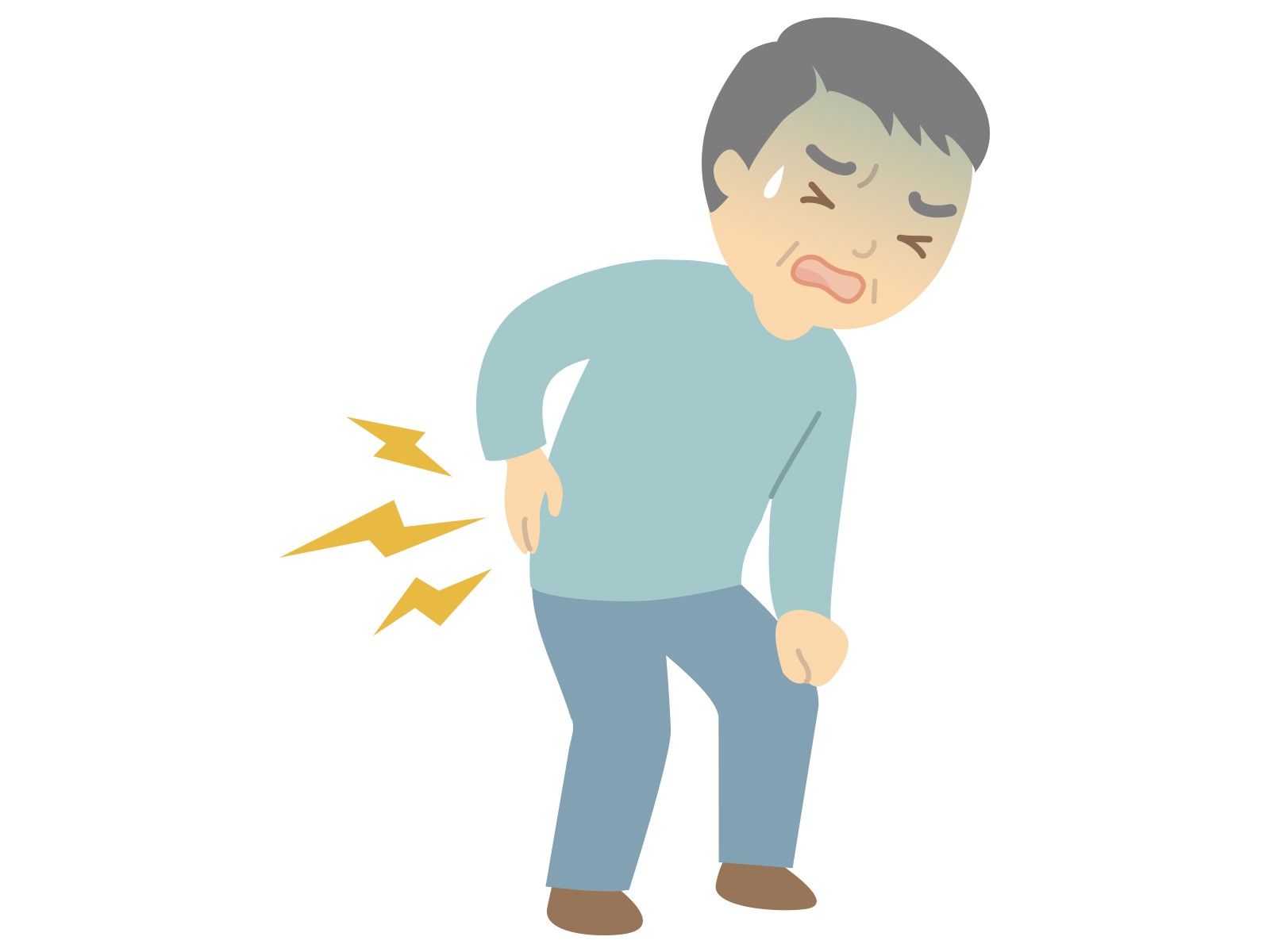 腰痛な男性