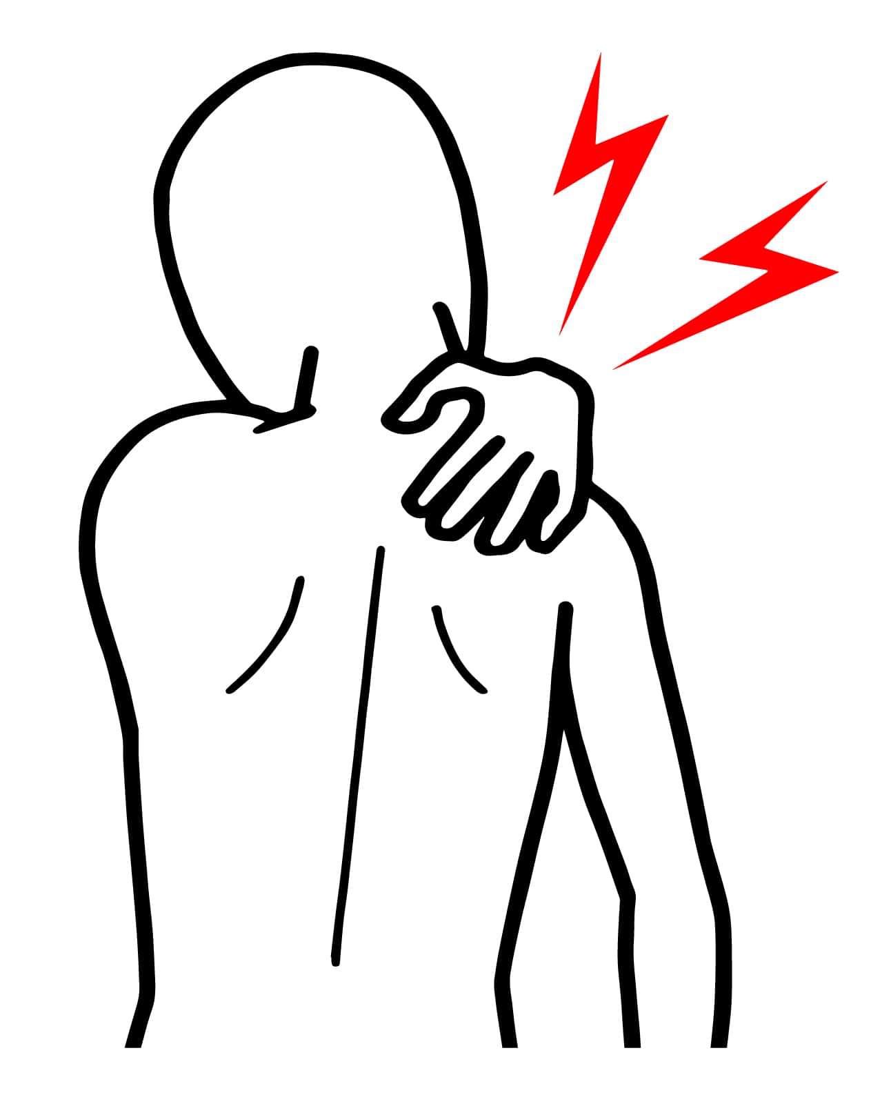 背中が辛い人のイラスト